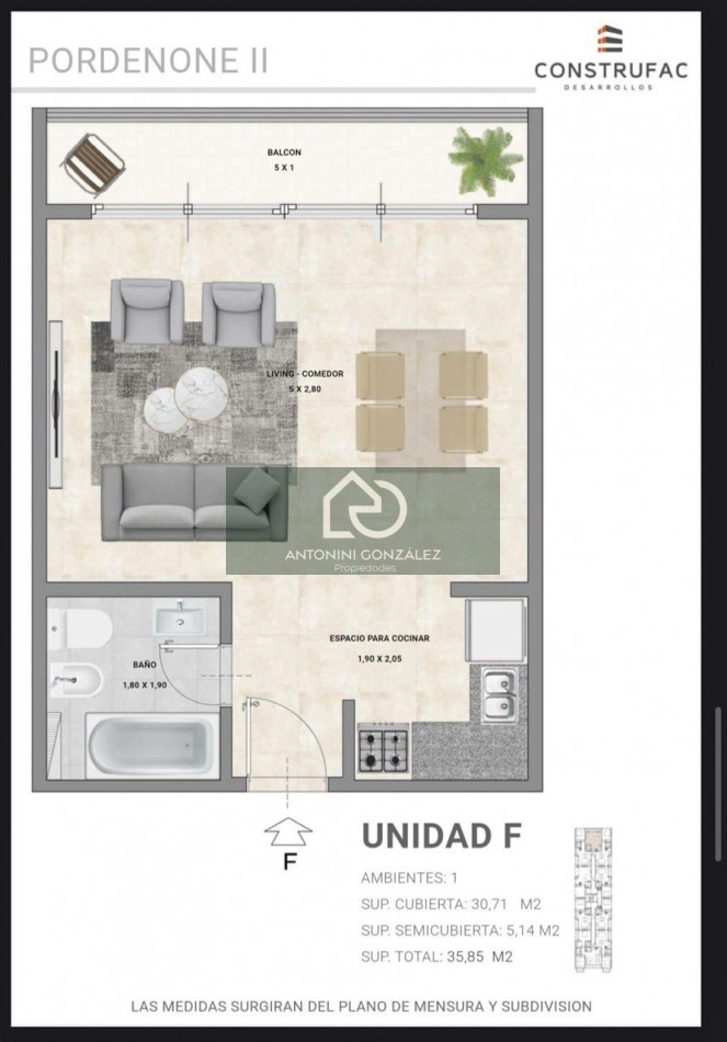 Monoambiente al Pozo en Ituzaingo Centro | Las Heras 550 | Financiacion Exclusiva